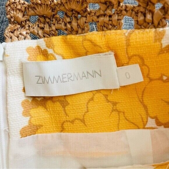 ZIMMERMANN SIZE 0 Postcard high rise shorts in yellow floral tonal - Picture 3 of 4